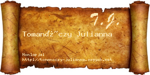 Tomanóczy Julianna névjegykártya