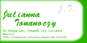 julianna tomanoczy business card
